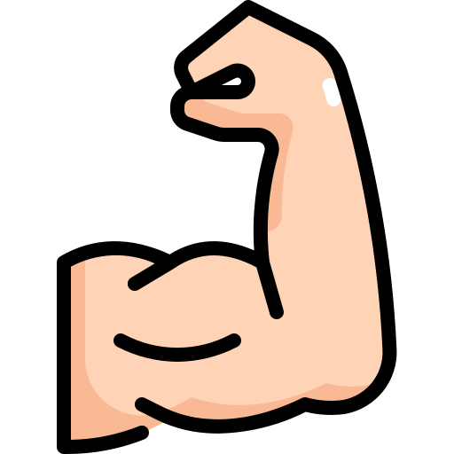 Muscle Icon - Download in Colored Outline Style