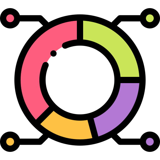 Pie chart Detailed Rounded Lineal color icon