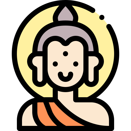 Buddha Detailed Rounded Lineal color icon