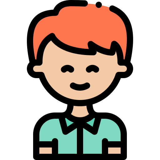 Boy Detailed Rounded Lineal Color Icon