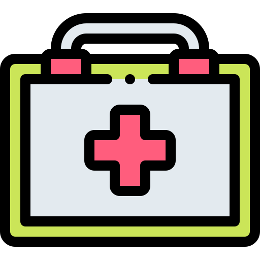 First aid kit Detailed Rounded Lineal color icon