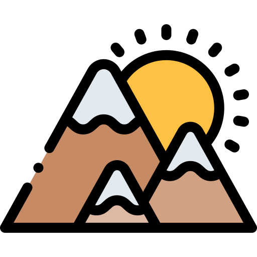 Mountains Detailed Rounded Lineal color icon