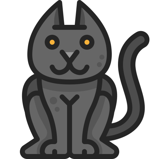 gato negro icono gratis