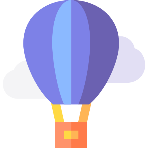 Hot air balloon Basic Straight Flat icon