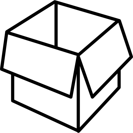 Packaging box opened outline free icon
