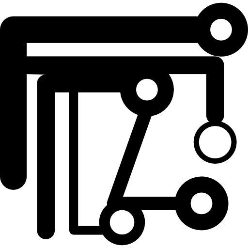 impresión de circuitos electrónicos de líneas y círculos. icono gratis