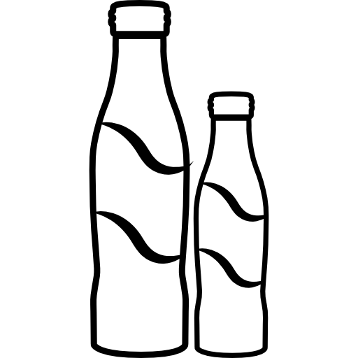 botella de cola par de diferentes tamaños. icono gratis