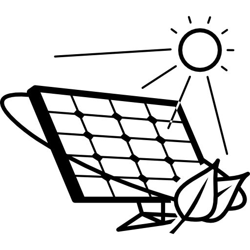 panel solar ecológico bajo un sol brillante icono gratis