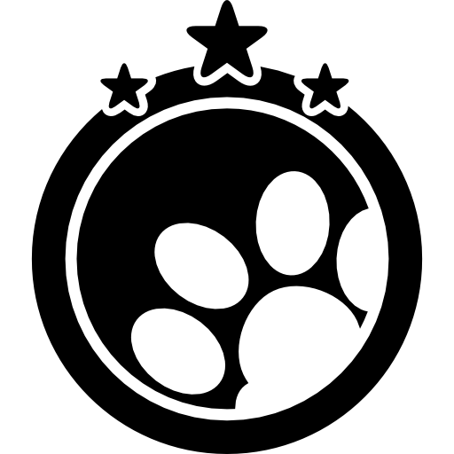 símbolo de hotel de mascotas con tres estrellas. icono gratis