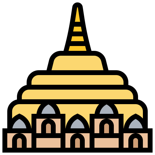 Icono de Pagoda de shwedagon Meticulous Lineal Color