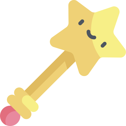 Magic wand Kawaii Flat icon