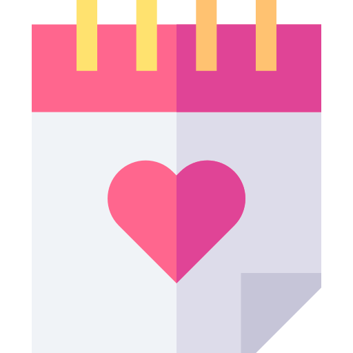 Wedding date Basic Straight Flat icon