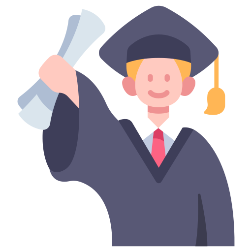 Flat style Graduation Cap web app icon on light brown background