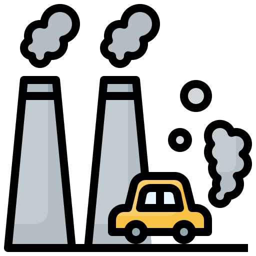 car pollution clipart black and white