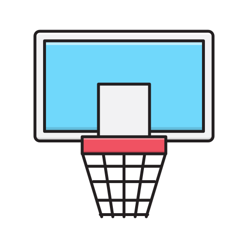 Basketball hoop Vector Stall Lineal Color icon