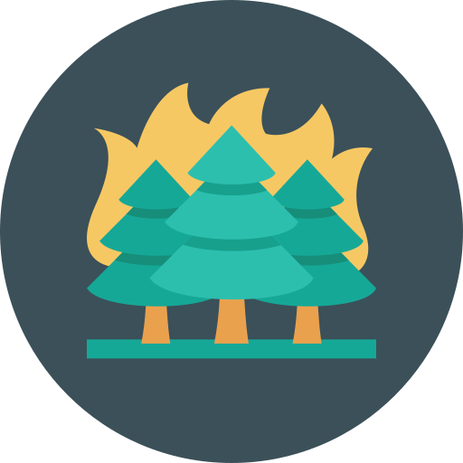Forest fire Dinosoft Circular icon