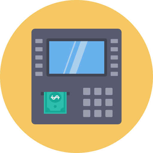 Cash Withdrawal Dinosoft Circular Icon