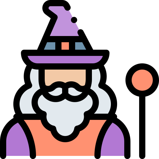 Wizard Detailed Rounded Lineal Color Icon 6463