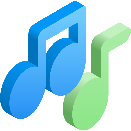 Music note Gradient Isometric Gradient icon