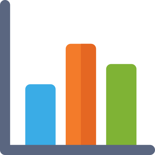 Bar chart Basic Rounded Flat icon