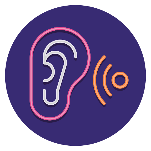 Hearing Flaticons Flat Circular icon