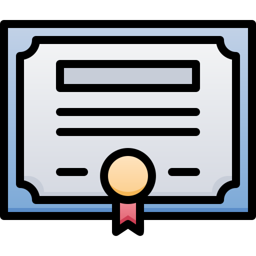 Certificate Generic Outline Color icon