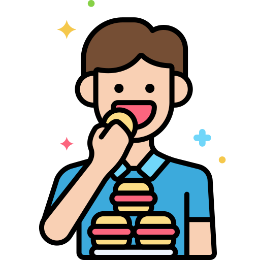 Binge eating Flaticons Lineal Color icon