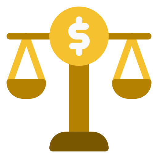 escala de justiça grátis ícone