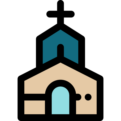 Church Detailed Rounded Lineal color icon