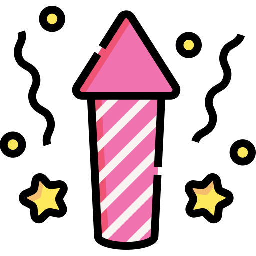 Fireworks Detailed Straight Lineal color icon