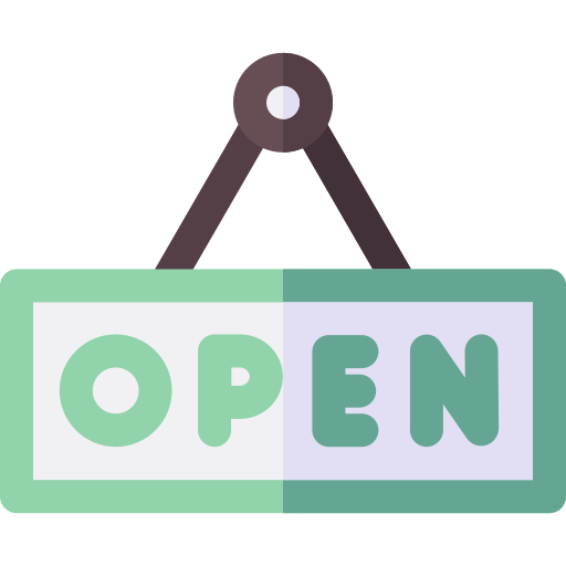 Open sign Basic Rounded Flat icon