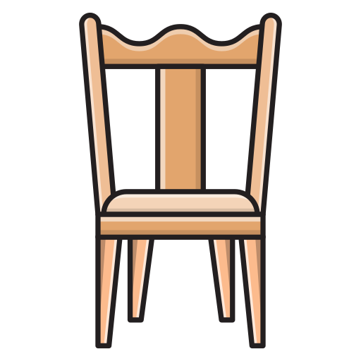 Chair Vector Stall Lineal Color icon