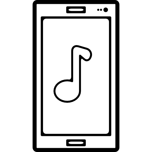 signo de nota musical en la pantalla del teléfono móvil icono gratis