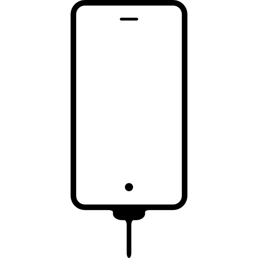 parte posterior del teléfono móvil con cable icono gratis