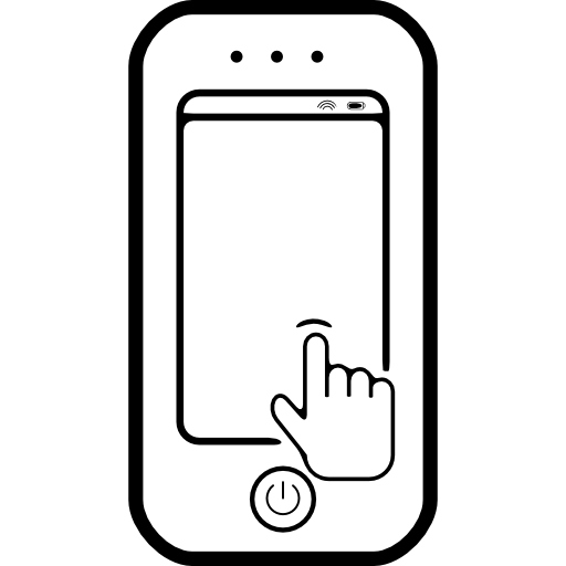 dedo tocando la pantalla del teléfono icono gratis