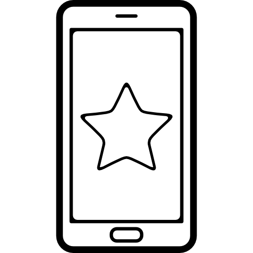 estrella en la pantalla de un teléfono móvil icono gratis