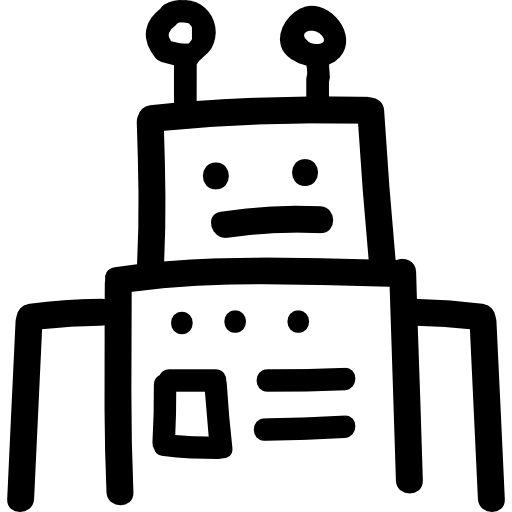 Robot hand drawn outline free icon