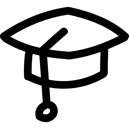 Graduate hand drawn hat outline - Free education icons