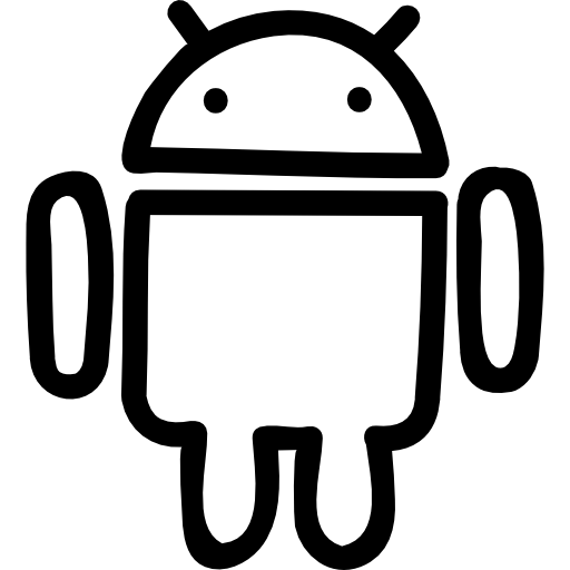 esquema del logo dibujado a mano de android icono gratis