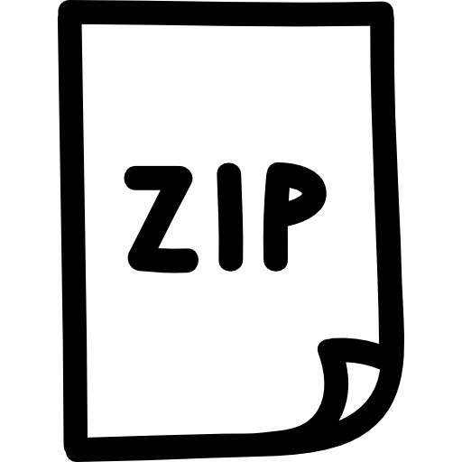 símbolo de interfaz dibujado a mano archivo zip icono gratis