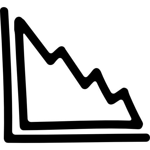 esquema dibujado a mano gráfico descendente icono gratis