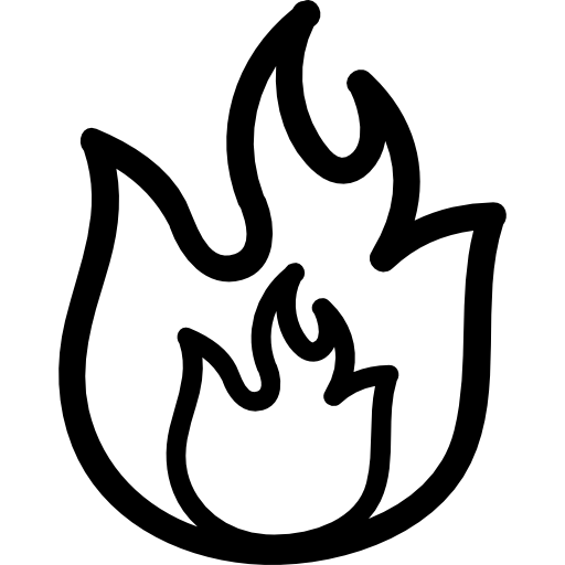 Contornos de chamas desenhadas à mão de fogo - ícones de formas grátis