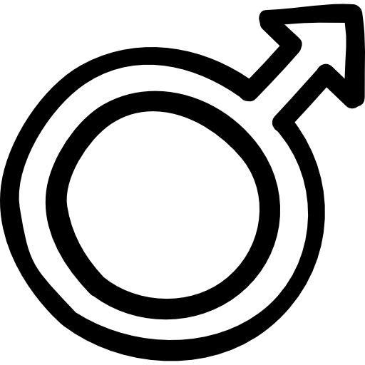 Free Icon | Male hand drawn symbol outline