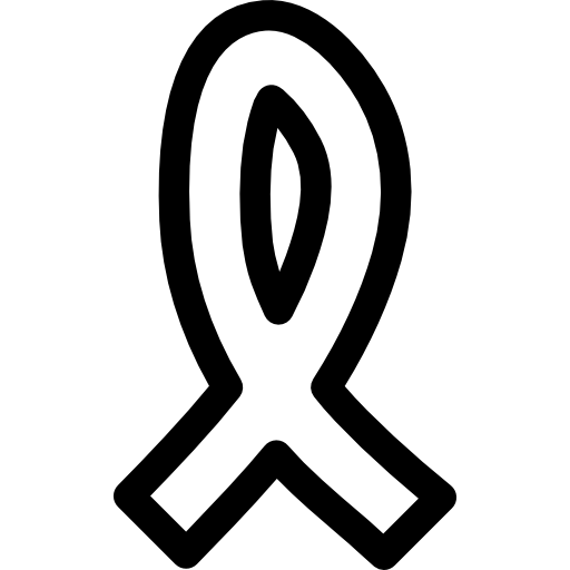 Cancer ribbon hand drawn outline - Free shapes icons