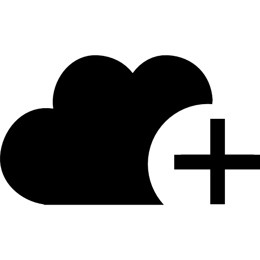 nube con signo más icono gratis