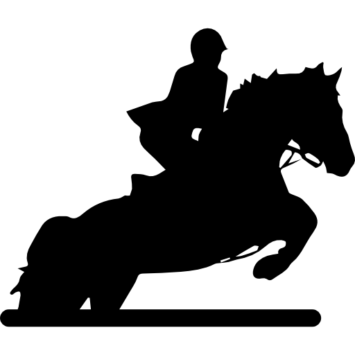 cavalo de corrida com ícones de design de logotipo de jóquei