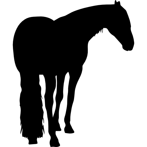 forma de caballo negro con cola larga icono gratis