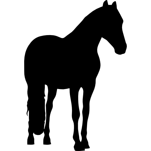 forma animal caballo negro icono gratis