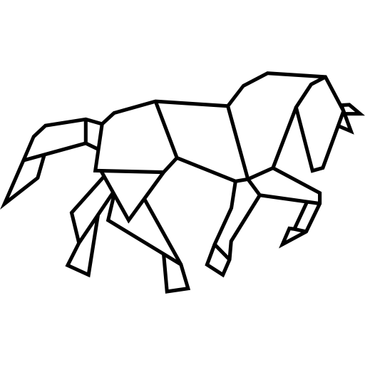 Horse shape of polygonal shapes - Free animals icons