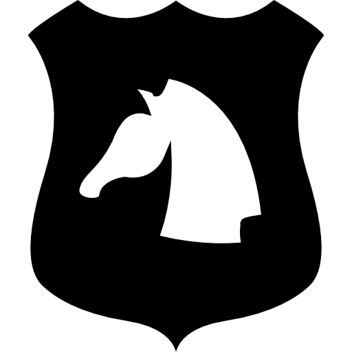 cabeza de caballo en un escudo icono gratis